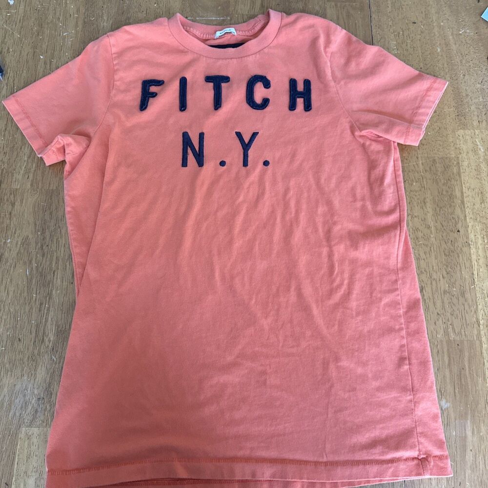 Vintage Abercrombie & Fitch Muscle Fit T-Shirt Mens  XXL Orange Y2K Applique